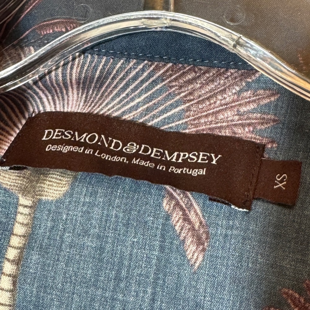 Desmond & Dempsey Size XS Ravenala Print Long Sleeve Pajama Top Organic Cotton - Picture 4 of 12